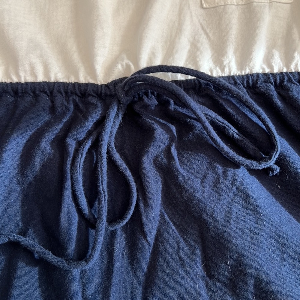 EUC Forever 21 Summer White and Navy Blue Belted Dress size SP - Picture 9 of 10